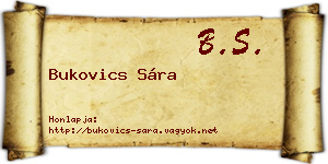 Bukovics Sára névjegykártya