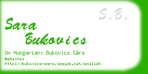 sara bukovics business card