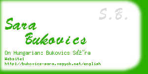 sara bukovics business card